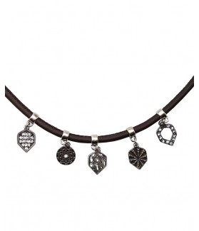 Pulsera cuero 5 aletas