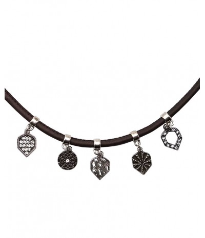 Pulsera cuero 5 aletas