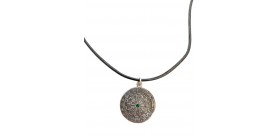 Collar cuero diana baño plata