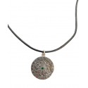 Collar cuero diana baño plata