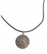 Collar cuero diana baño plata
