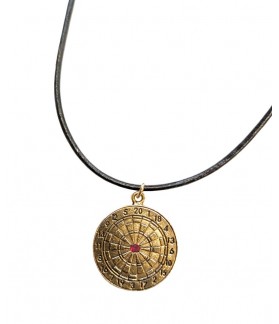 Collar cuero diana baño oro