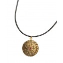 Collar cuero diana baño oro
