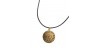 Collar cuero diana baño oro