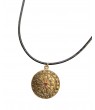 Collar cuero diana baño oro