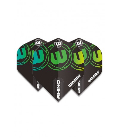 Plumas Winmau Rhino Negro/Verde