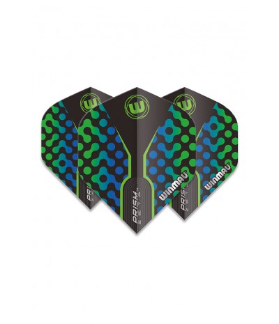 Plumas Winmau Zeta Standard Negro/Verde/Azul